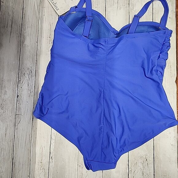 NWT Catalina One piece Blue Bathing Suit Twistfront Women's SZ 3X - Picture 2 of 12